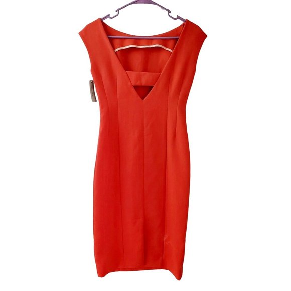 Anthro by Maeve Open Back Boat Neck Red Valentines Sheath Dress Size 0P NWT $178 - Picture 2 of 7